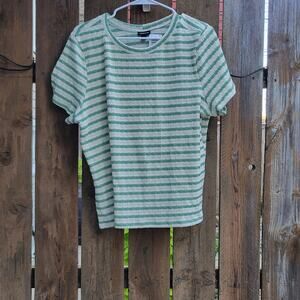 Chic Torrid Light Green & Cream Stripe Top - NWT 2X